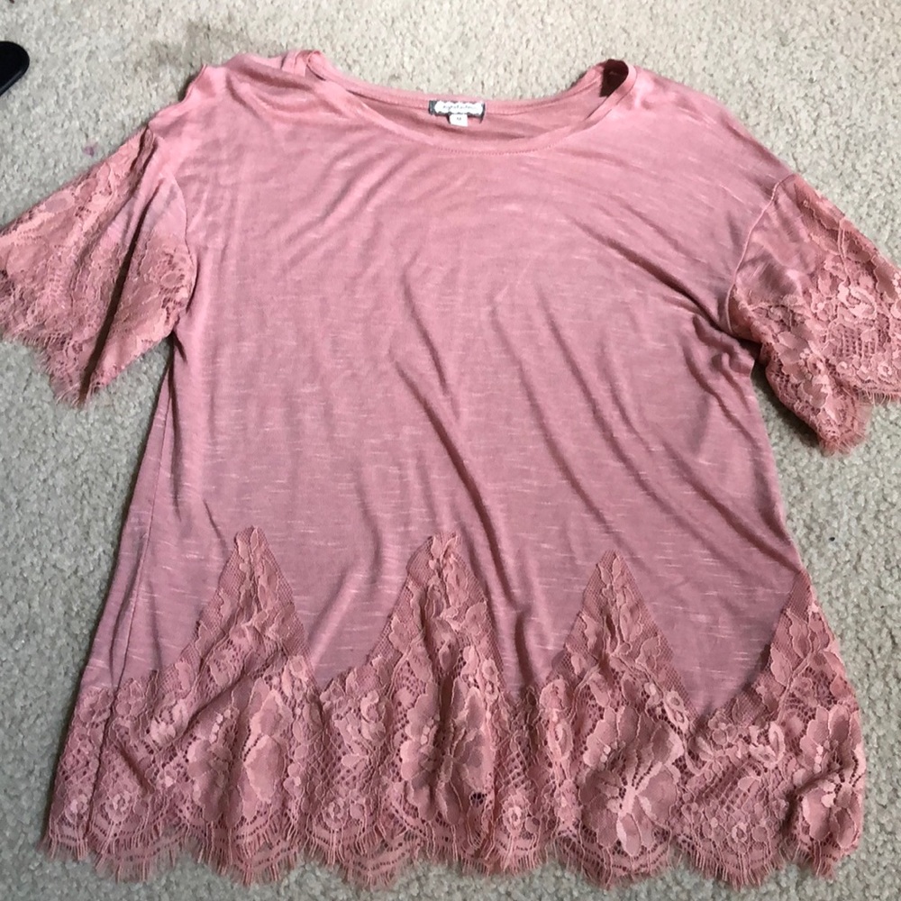 Pink lace T-shirt